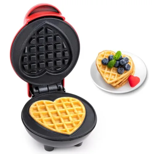 RISVOWO 350W Mini-Waffeleisen Herzform